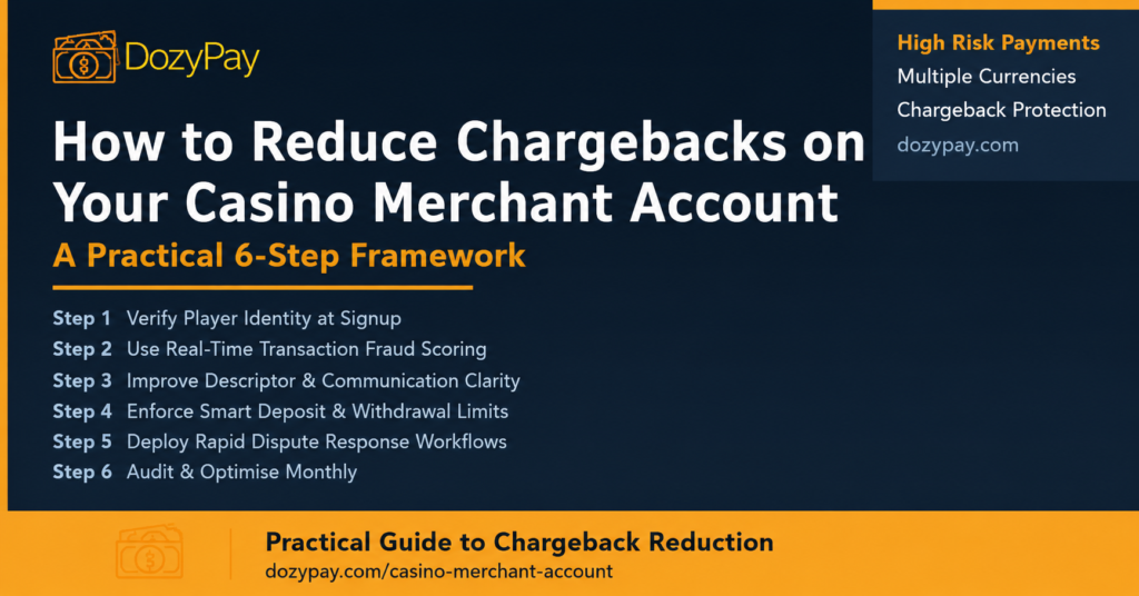 how to reduce chargebacks on casino merchant account