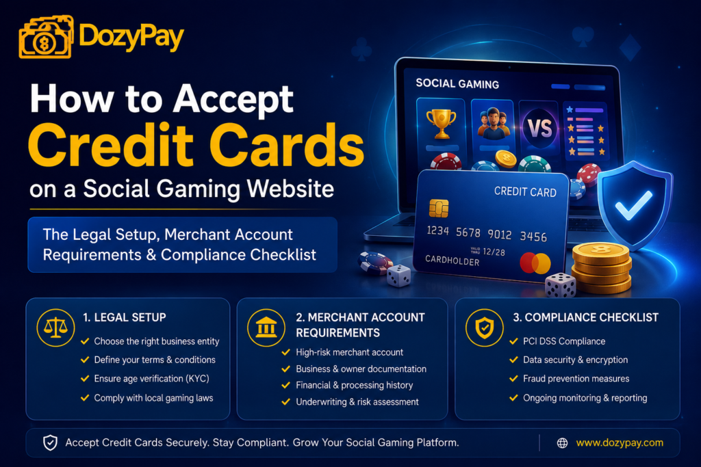 DozyPay social gaming credit card payment compliance