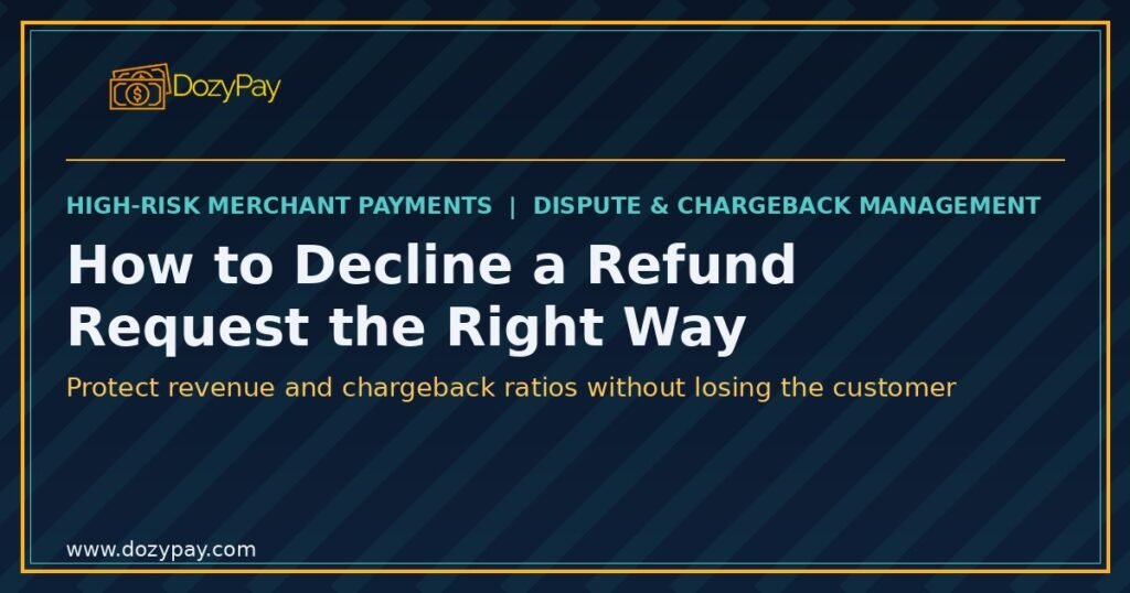 how to decline a refund request without triggering a chargeback