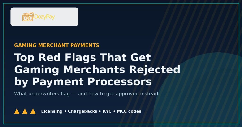 red flags gaming merchants rejected