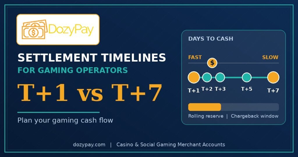 settlement timelines for gaming operators